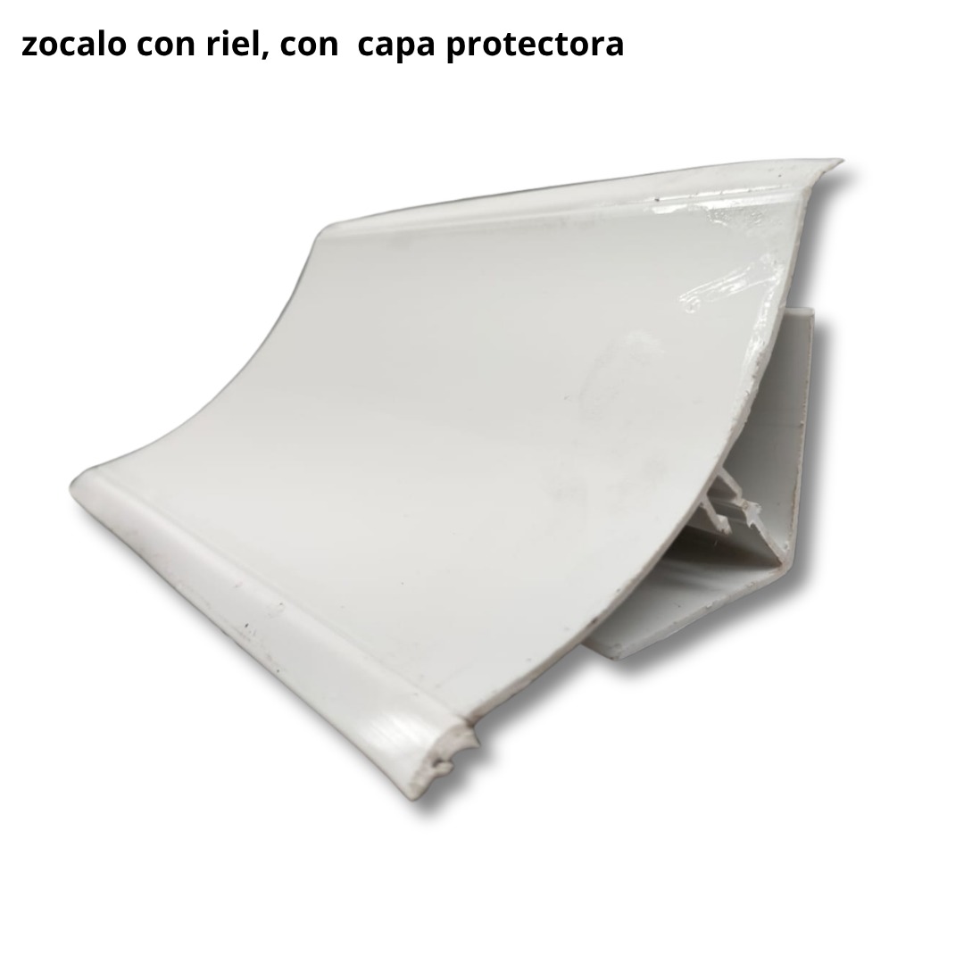 Zocalo Sanitario de PVC Con Riel de Anclaje Blanco 10CM