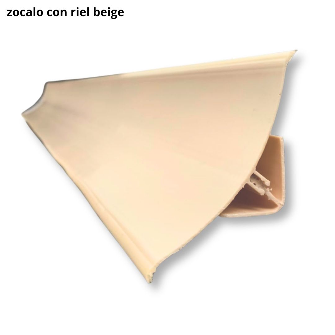Zocalo Sanitario de PVC Con Riel de Anclaje Beige 10CM