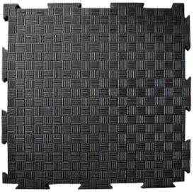 Piso Antideslizante Interlock Checker Negro 15MM