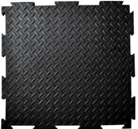 Piso Antideslizante Interlock Estriado Negro 15MM