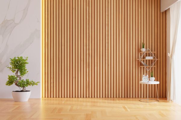 Blank living room interior with copy space for mock up, 3D rendering